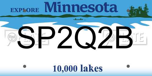 SP2Q2B Minnesota License Plate