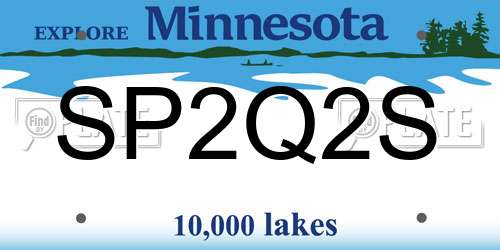 SP2Q2S Minnesota License Plate