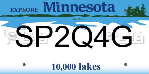 SP2Q4G Minnesota License Plate
