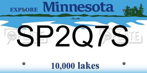 SP2Q7S Minnesota License Plate