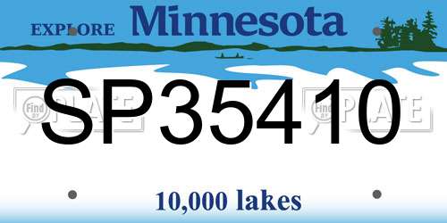 SP35410 Minnesota License Plate