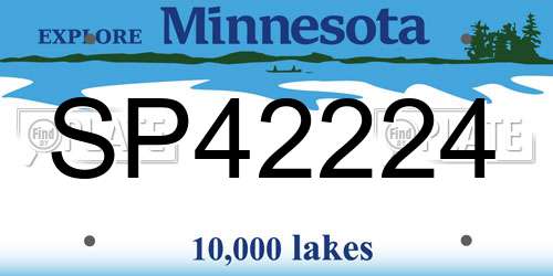 SP42224 Minnesota License Plate