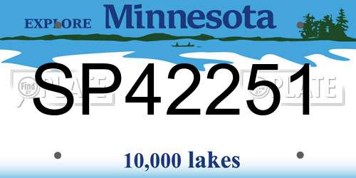 SP42251 Minnesota License Plate