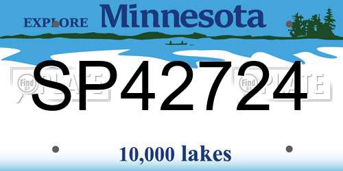 SP42724 Minnesota License Plate