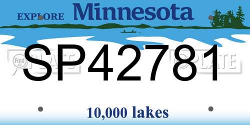 SP42781 Minnesota License Plate