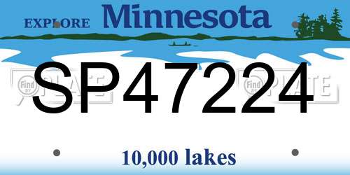 SP47224 Minnesota License Plate