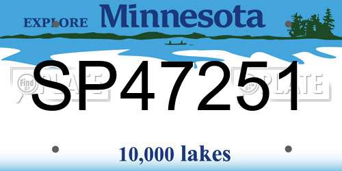 SP47251 Minnesota License Plate