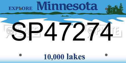 SP47274 Minnesota License Plate