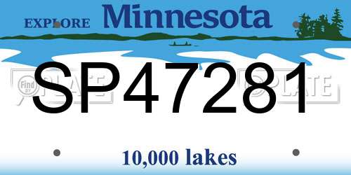 SP47281 Minnesota License Plate