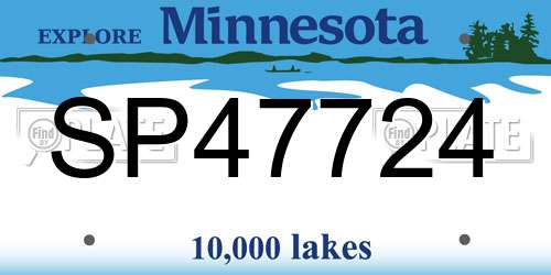 SP47724 Minnesota License Plate