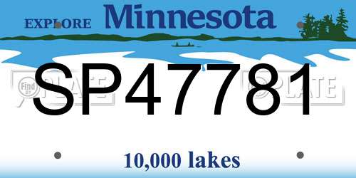 SP47781 Minnesota License Plate