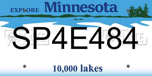 SP4E484 Minnesota License Plate