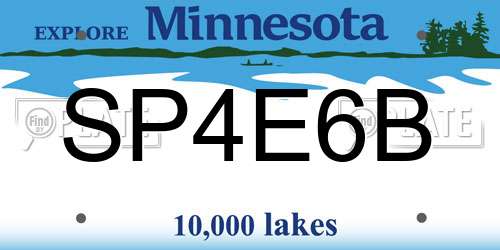 SP4E6B Minnesota License Plate