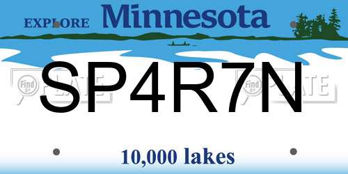 SP4R7N Minnesota License Plate