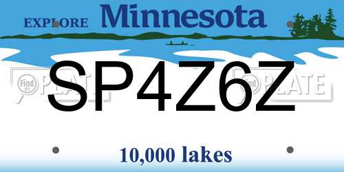 SP4Z6Z Minnesota License Plate