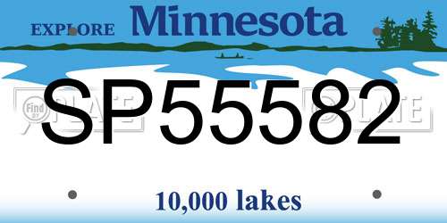 SP55582 Minnesota License Plate