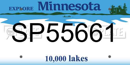 SP55661 Minnesota License Plate