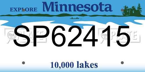 SP62415 Minnesota License Plate