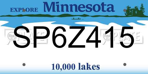 SP6Z415 Minnesota License Plate