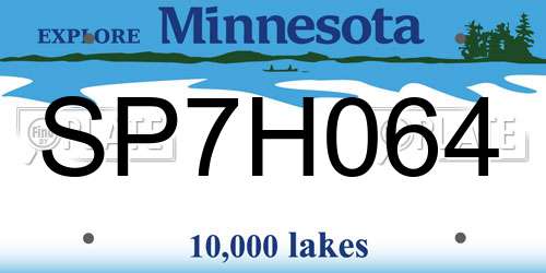 SP7H064 Minnesota License Plate