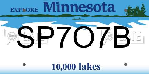 SP7O7B Minnesota License Plate