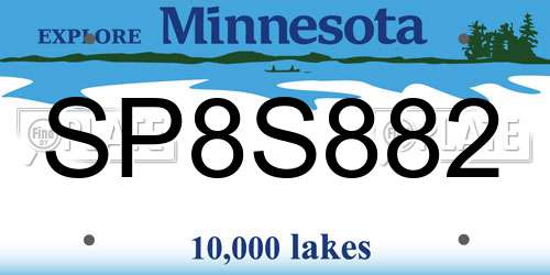 SP8S882 Minnesota License Plate