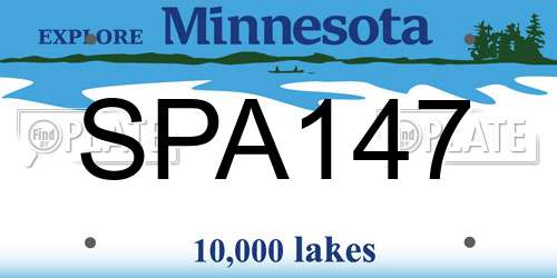SPA147 Minnesota License Plate