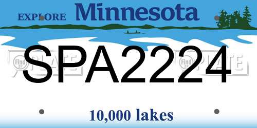 SPA2224 Minnesota License Plate