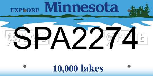 SPA2274 Minnesota License Plate