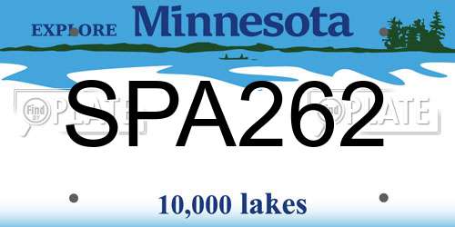 SPA262 Minnesota License Plate