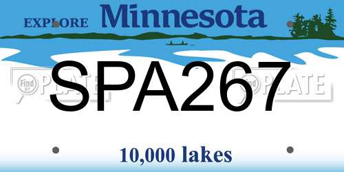 SPA267 Minnesota License Plate
