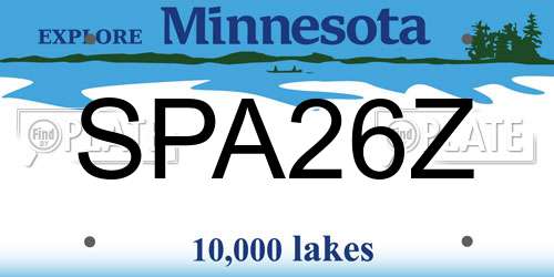 SPA26Z Minnesota License Plate
