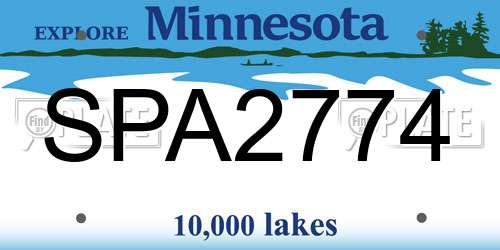SPA2774 Minnesota License Plate
