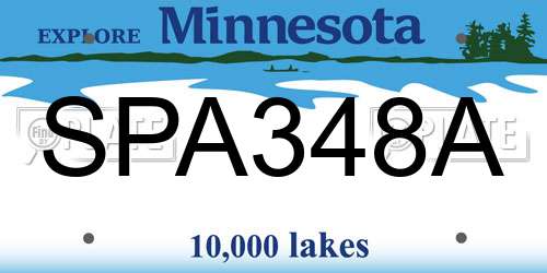 SPA348A Minnesota License Plate