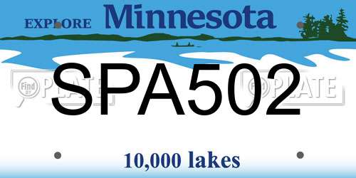 SPA502 Minnesota License Plate