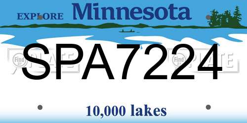 SPA7224 Minnesota License Plate