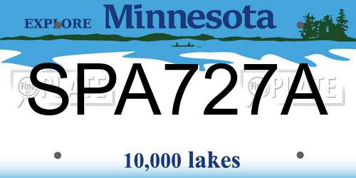 SPA727A Minnesota License Plate