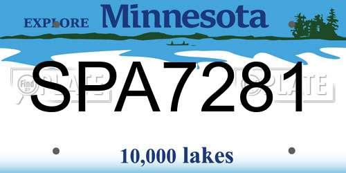 SPA7281 Minnesota License Plate