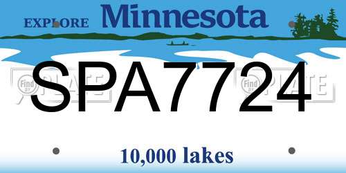 SPA7724 Minnesota License Plate