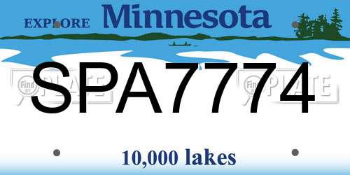 SPA7774 Minnesota License Plate