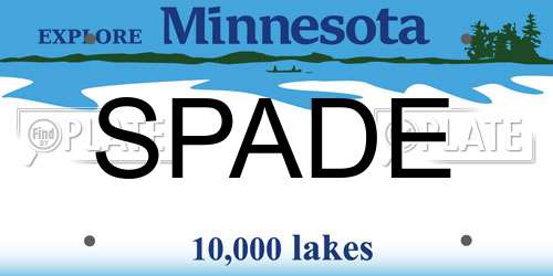 SPADE Minnesota License Plate