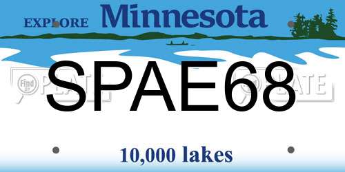 SPAE68 Minnesota License Plate