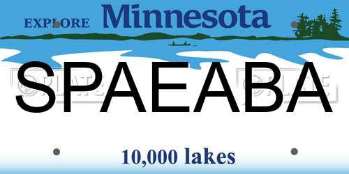 SPAEABA Minnesota License Plate