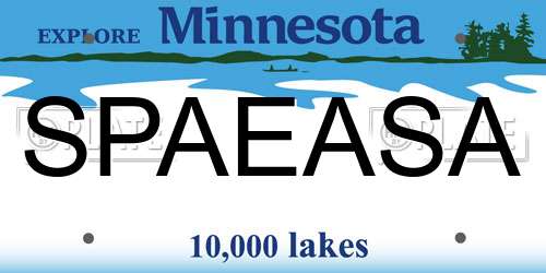 SPAEASA Minnesota License Plate