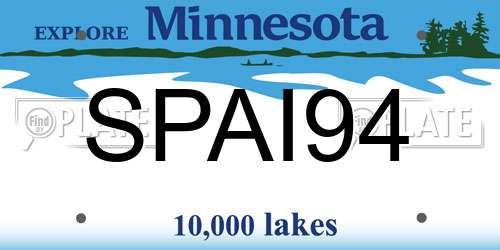 SPAI94 Minnesota License Plate