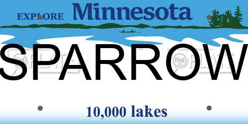 SPARROW Minnesota License Plate