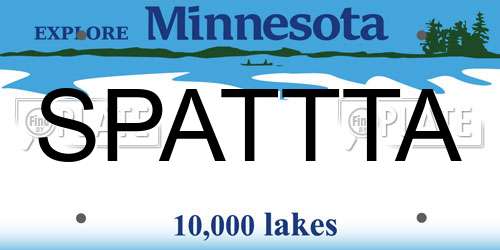 SPATTTA Minnesota License Plate