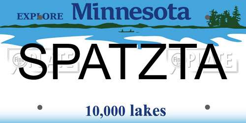 SPATZTA Minnesota License Plate