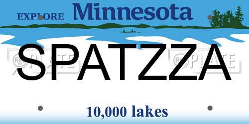 SPATZZA Minnesota License Plate