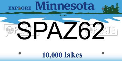 SPAZ62 Minnesota License Plate
